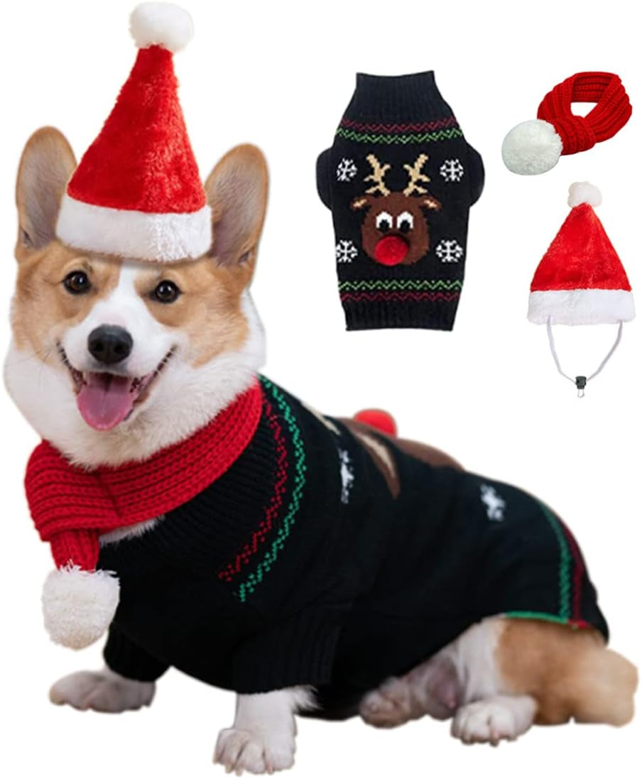 3 Piece Santa Pet Outfit