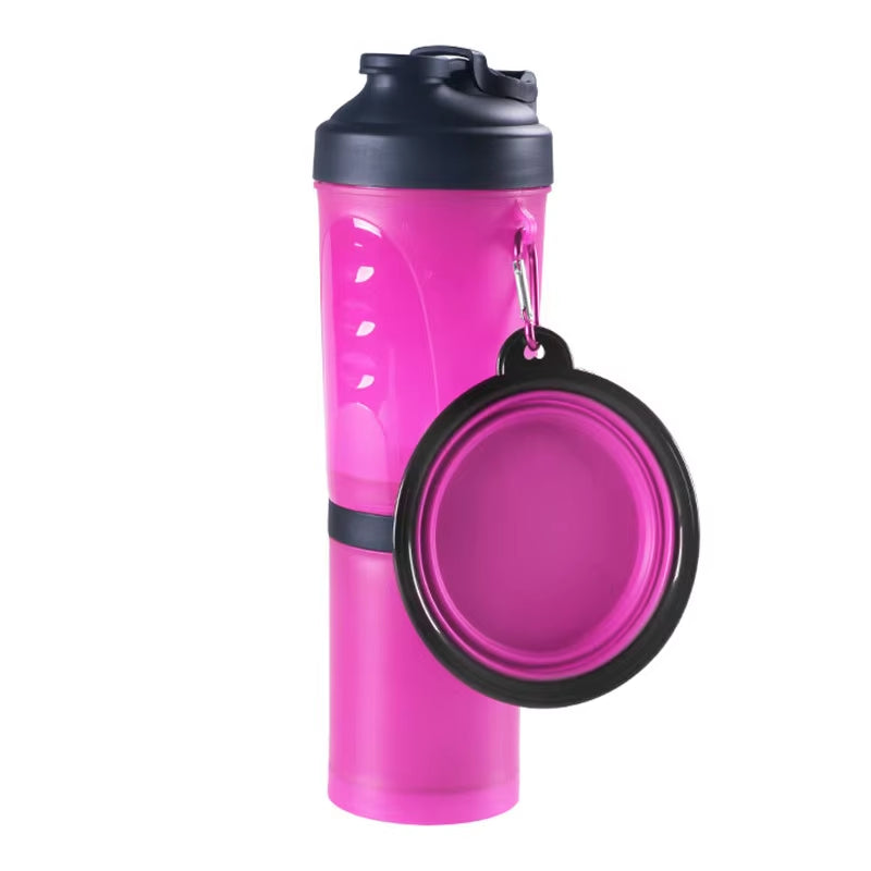 2 in 1 Pet Water Bottle with Food Bowl