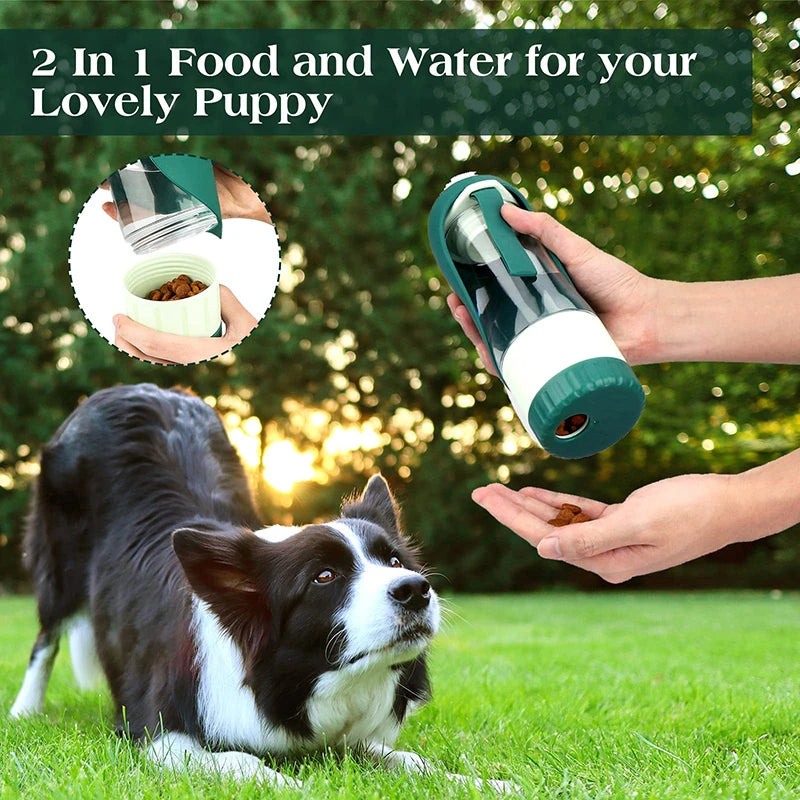 2 in 1 Portable Dog Water Bottle & Food Container