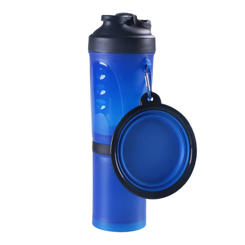 2 in 1 Pet Water Bottle with Food Bowl