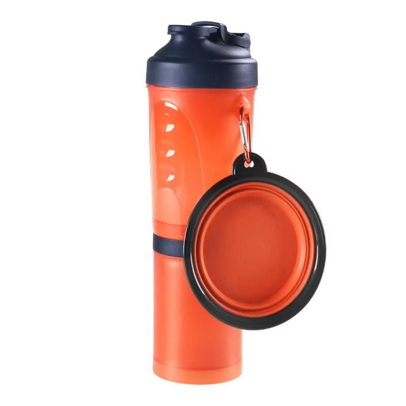 2 in 1 Pet Water Bottle with Food Bowl