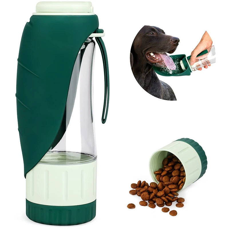 2 in 1 Portable Dog Water Bottle & Food Container