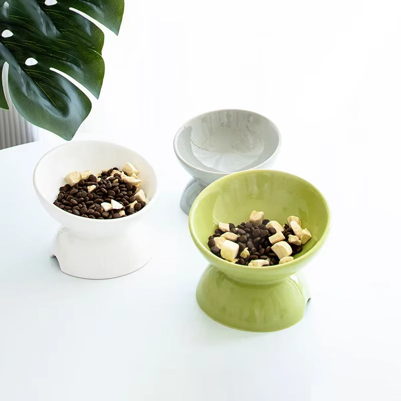 Elevated Ceramic Cat Bowl